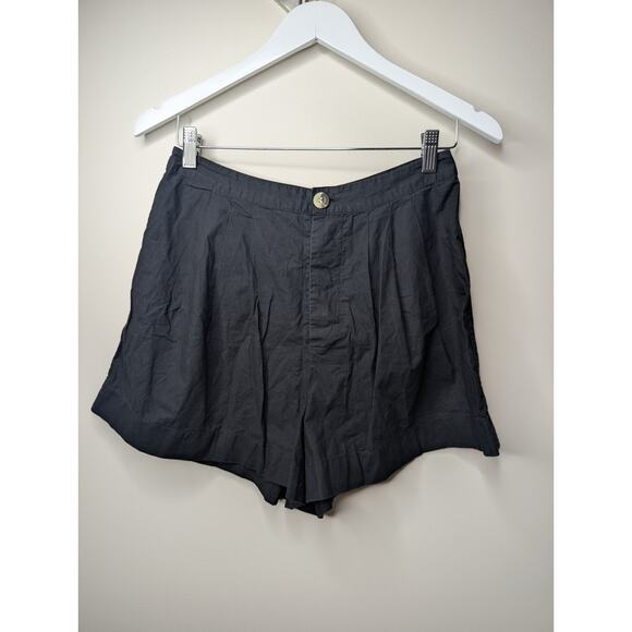 Doen Women's Jade Shorts size 10 Black Pleated High Waist - Picture 2 of 11